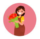 Icon Frau mit Blumenstrauß